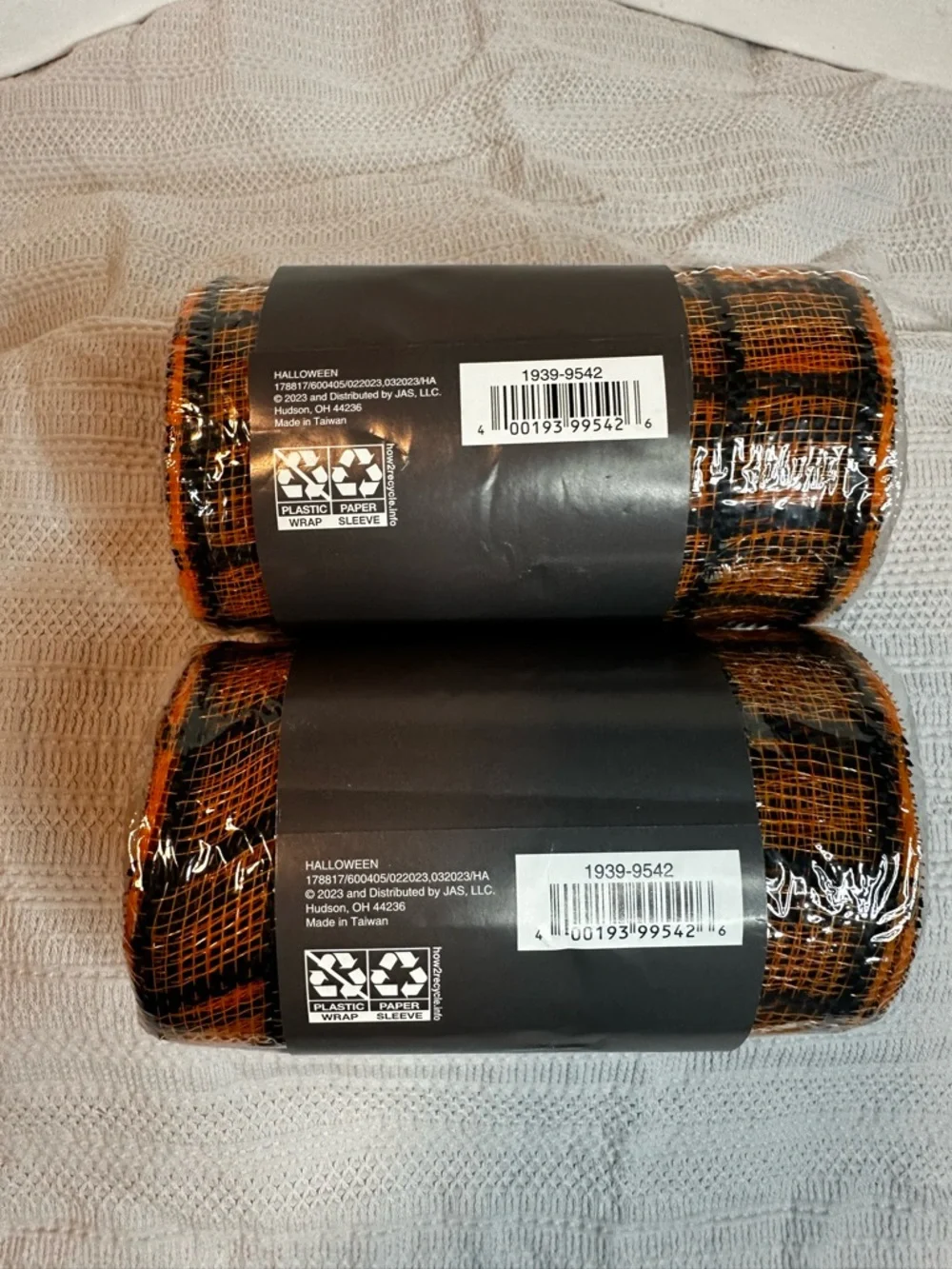 Place & Time Halloween Decorative Mesh Roll - Black and Orange
